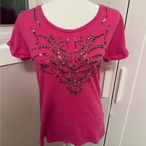 Juicy Couture Fuchsia Sequin Embellished Tee